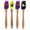 thumbnail image 3 of ColoMX Juego de 4 espátulas de silicona para Halloween, espátulas de silicona antiadherentes para hornear con mango de madera para cocinar y hornear, utensilios de cocina, espátula de crema, 3 of 8