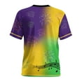 thumbnail image 5 of Cutuoiiu Unisex Carnival Printed Round-neck Short Sleeve Mardi Gras T-Shirts Gifts, 5 of 8