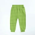 thumbnail image 3 of Girls Boys Christmas Pattern Pants Cute Print Elastic Waist Drawstring Long Pant Plus Velvet Padded Warm Soft Trousers with Pockets Green 2-3 Years, 3 of 4