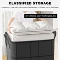 thumbnail image 5 of Fabric Storage Organizer Bags, Dark Gray Non-Woven Foldable Zippered Storage Totes with Reinforced Handles for Clothes, Blankets, Linens and Household Items, 5 of 5