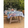 thumbnail image 3 of Outdoor Tablecloth with Umbrella Hole for Patio/Picnic/Party/Camping, Coastal Animals Waterproof Table Cloth Rectangle Table Cover Washable, Watercolor Sea Turtle Seahorse Jellyfish Coral (60"x 84"), 3 of 8