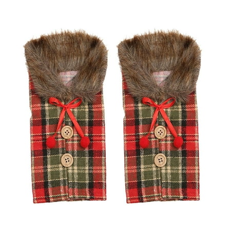 

Christmas Decorations Wine Bottles Christmas Wine Bottle Set Gentleman Stripe Lattice Knitted Champagne Wine Bottle Bag Table Decoration