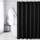 thumbnail image 4 of Cortina de ducha negra con textura de gofre para baño, tela suave y lujosa, repelente al agua, lavable a máquina, 180 x 180 cm, color negro., 4 of 5