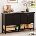 thumbnail image 2 of 59" Sideboard Buffet Cabinet – Fluted 4-Door Storage, Farmhouse Accent Sideboard Large Console Table for Kitchen or Hallway, 2 of 9