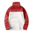 thumbnail image 4 of LEAVINGSUO Men's Zip-up Cardigan Sweatshirt Solid Color Long Sleeved Stand Up Collar Pocket Warm Jacket Red XL, 4 of 7