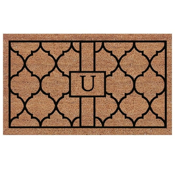 Calloway Mills Pantera Monogram Outdoor Doormat, Extra-thick 18" x 30" (Letter U)