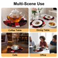 thumbnail image 2 of Red Black Round 13 Inch Placemats Set of 8, Modern Abstract Art Botanical HeatResistant Non Slip Place Mats for Dining Table, Wipeable Braided Kitchen Table Mats for Housewarming, 2 of 9