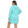 thumbnail image 5 of HDE Women's Plus Size UPF 50 Swim Coverup Dress with Hood Blue 3X, 5 of 6