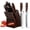 Red, variant on Blusmart Kitchen Knife Set, 15-Piece Knife Set with Wooden Storage Block, High Carbon Stainless Steel, for Cooking Cut (Brown)