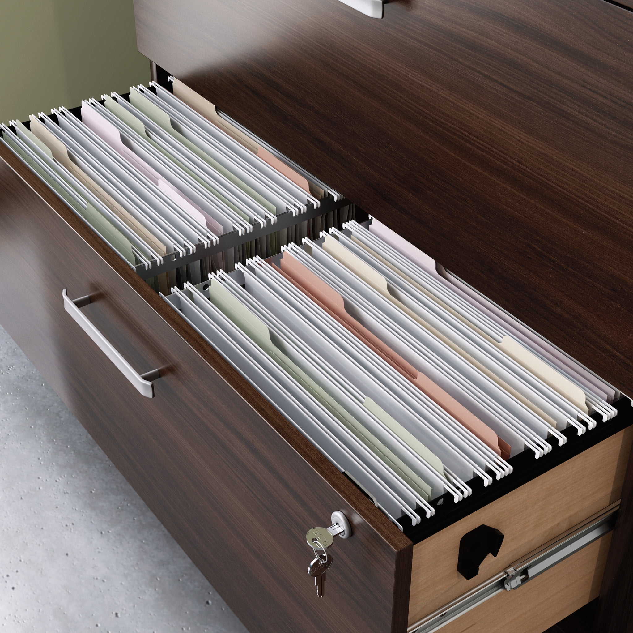 Sauder Affirm Engineered Wood Lateral Filing Cabinet in Noble Elm/Brown