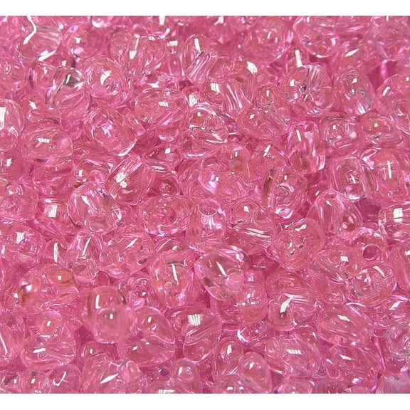 JOLLY STORE Crafts Transparent Pink Heart Shaped Pony Beads, Made in USA