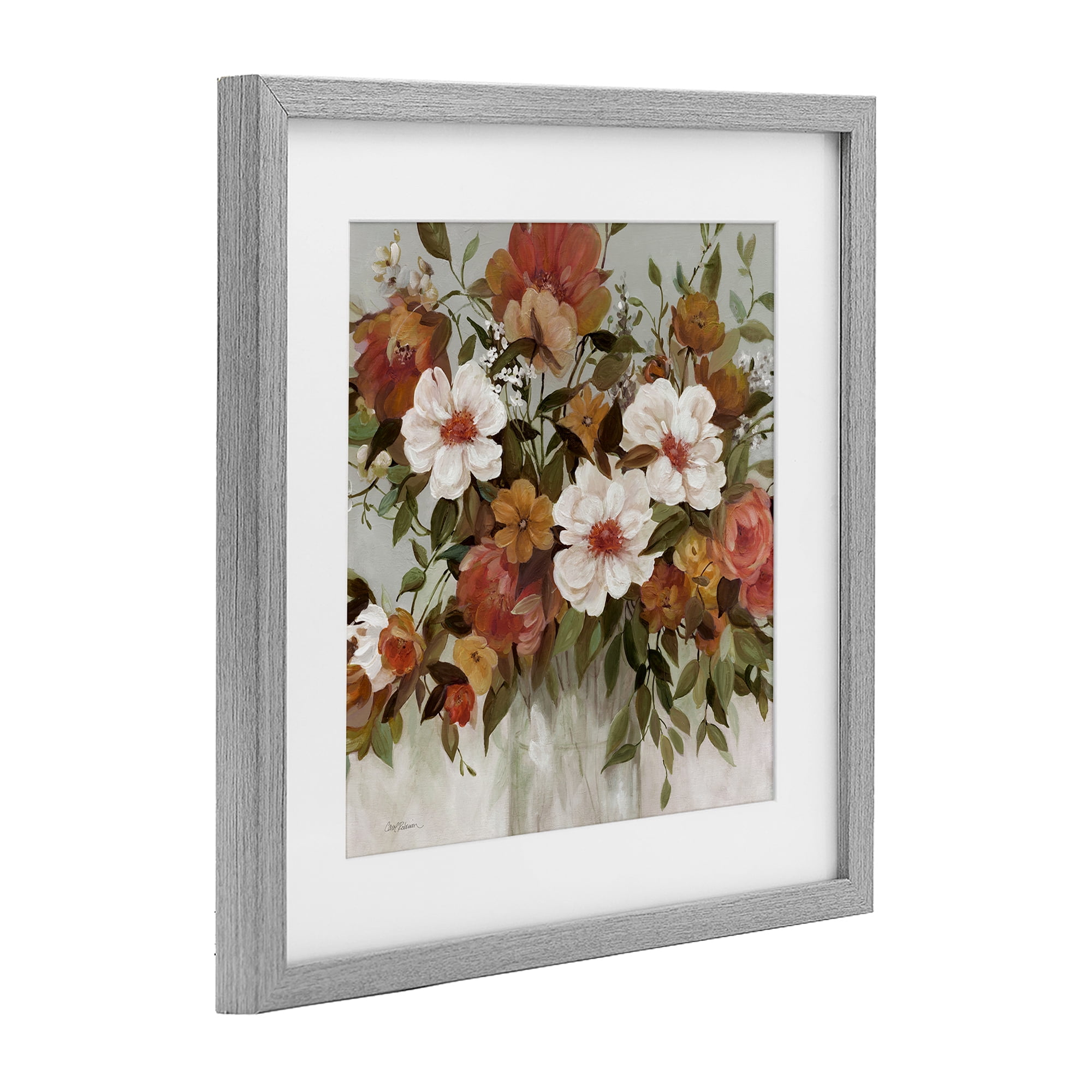 Stupell Industries Muted Vibe Bouquet Gray Framed Print Under Glass, design by Carol Robinson