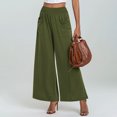thumbnail image 2 of PTHTECHUS Womens Wide Leg Lounge Pants with Pockets High Waisted Elastic Loose Casual Trousers Dress Work Pants, 2 of 4