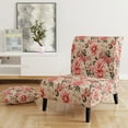 thumbnail image 2 of Designart "Delicate Pink Peony Floral Beauty" Pink Floral Upholstered Accent Chair - Cottage Arm Chair For Living Room, 2 of 5