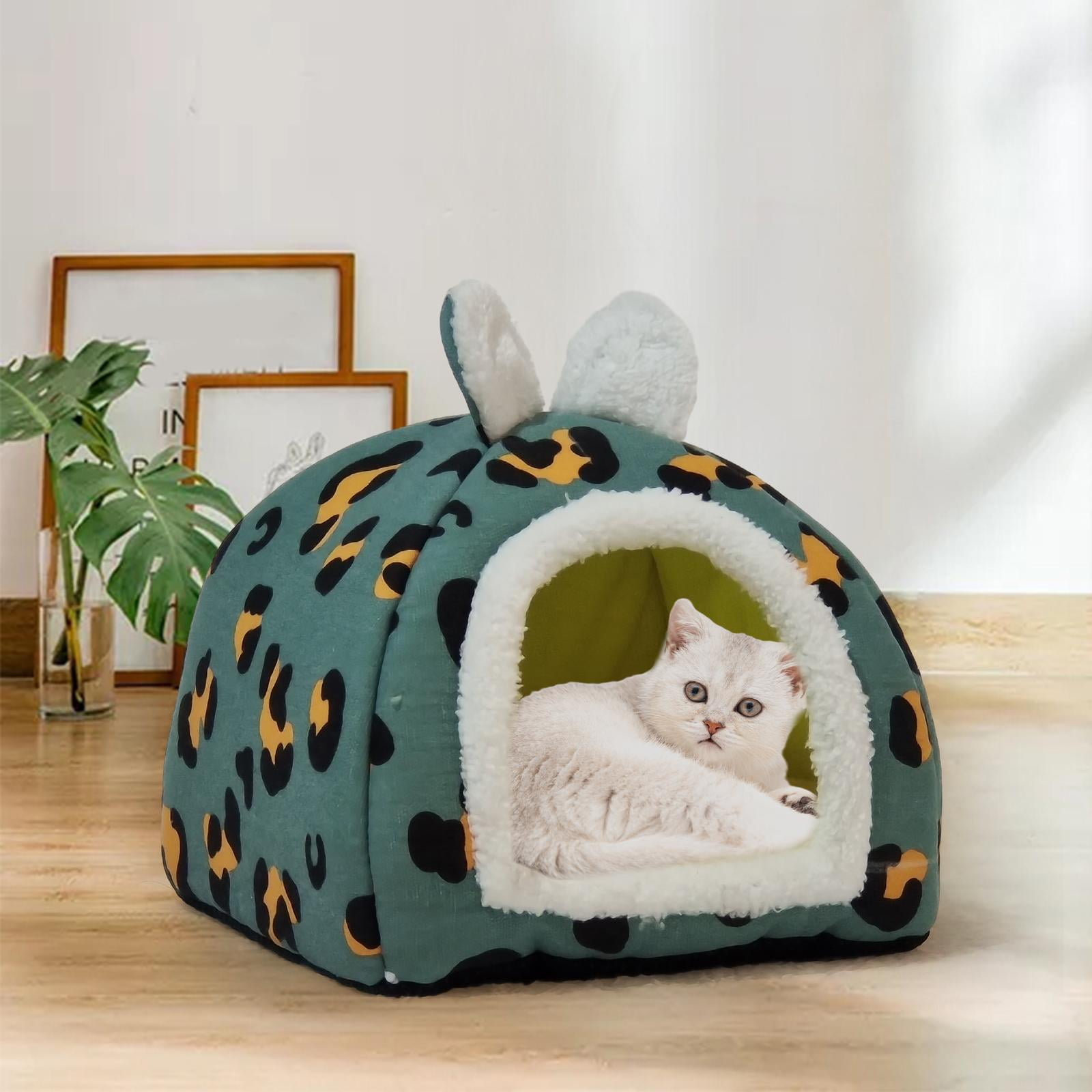Cat Beds for Indoor Cats, Small Dog Bed Pet Tent Cave, Warm Sleeping Nest for Puppy and Kitten Small Pets, L Blue