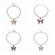 thumbnail image 2 of Colgante de mariposa con pavé de cristal completamente helado y brillante, colgante de mariposa en 3D con circonita cúbica, joyería de moda, color rosa, 2 of 5