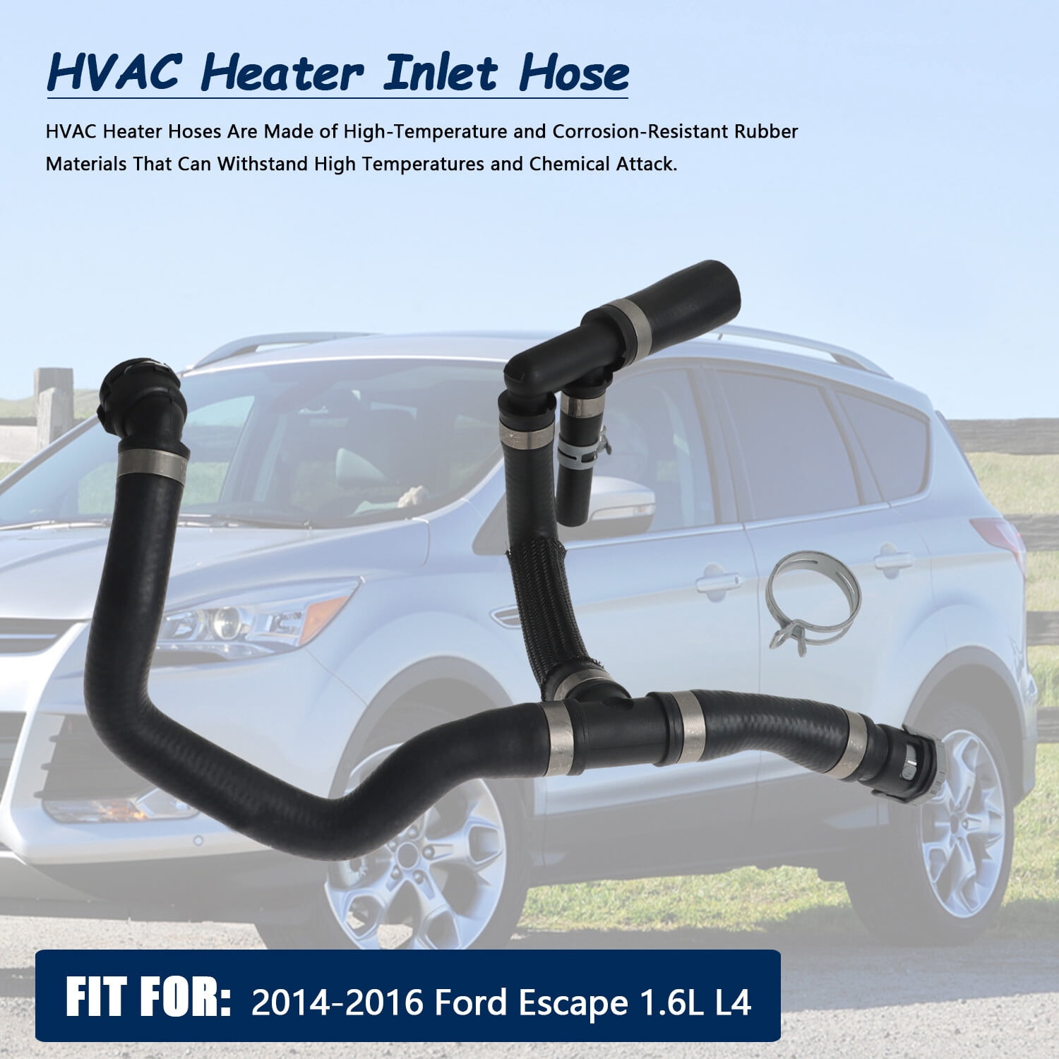 HVAC Heater Water Hose for 2014-2016 Escape 1.6L L4 CV6Z-18472-F CV6Z-18472-S