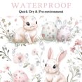 thumbnail image 4 of Easter Shower Curtain, Cute Rabbits Easter Shower Curtain for Bathroom, Happy Easter Bunny Eggs Spring Holiday Watercolor Fabric Bath Curtain with Hooks for Home Decorations, 71x71 Inches, 4 of 5