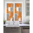 thumbnail image 2 of Window Privacy Film Burnt Orange Grey Stained Glass Window Film Decorative Sun Block Window Cover Modern Oil Painting White Geometric Window Clings Static Adhesive Sticker for Bathroom 17.7"x39.3", 2 of 7