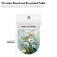 thumbnail image 5 of ZIATUBLES Daisy Butterfly Print Washable Stretch Fabric Toilet Bowl Lid Cover with Elastic Edges Fits Round Oval Elongated Lids Bathroom Decor Accessories, 5 of 6