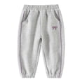 thumbnail image 4 of NinXxx Girls Bow Tie Elastic Casual Pants School Spring Autumn Grey 9-10 Years, 4 of 4