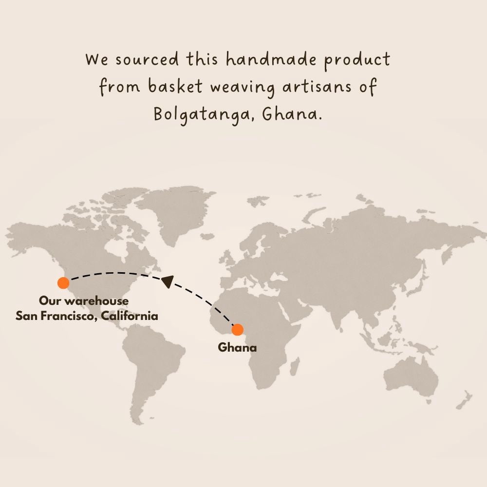 Bohemian African Market Basket, Natural Brown