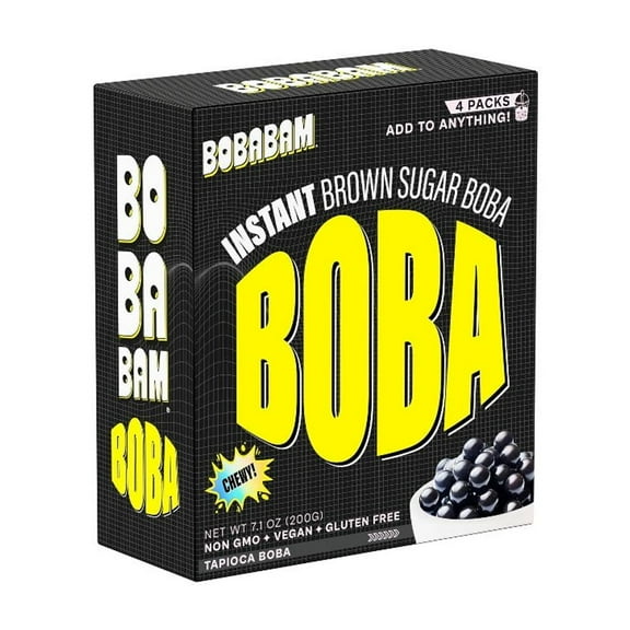 (Pack of 6) Bobabam Tapioca Boba Brown Sugar 4 Pack 7.1 oz