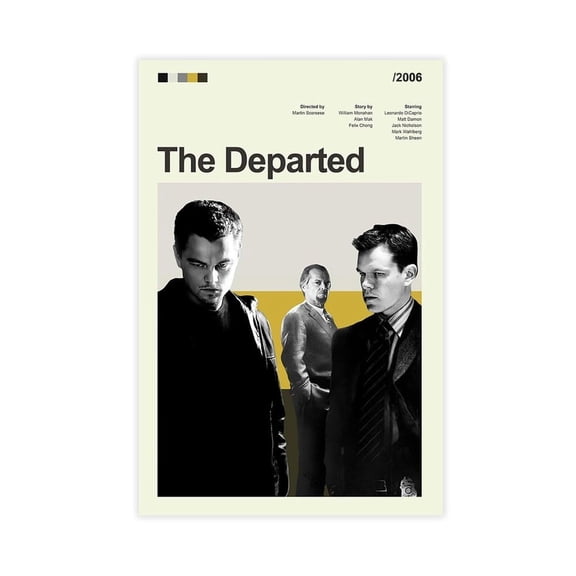 The Departed Movie Poster, Modern Vintage Movie Posters Canvas Poster Bedroom Room Decor
