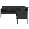 thumbnail image 3 of vidaXL L-shaped Patio Sofa with Cushions Outdoor Conversation Poly Rattan, 3 of 14