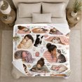 thumbnail image 4 of Women Cuddling Cats Among Cozy Domestic Vignettes, Soft Flannel Blanket with Cozy Watercolor Vignettes Print, Housewarming Gift and Home Decor for Bedroom and Living Room, 4 of 7