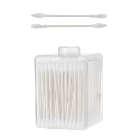 OUNONA  200 Pcs Micro Swabs Cotton Pad Dispenser Safety Round and Tapered