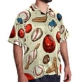 thumbnail image 2 of Baseball Men's Short Sleeve Spread Collar Poplin Button Down Casual Printed Summer Beach Unisex Shirts, 2 of 6