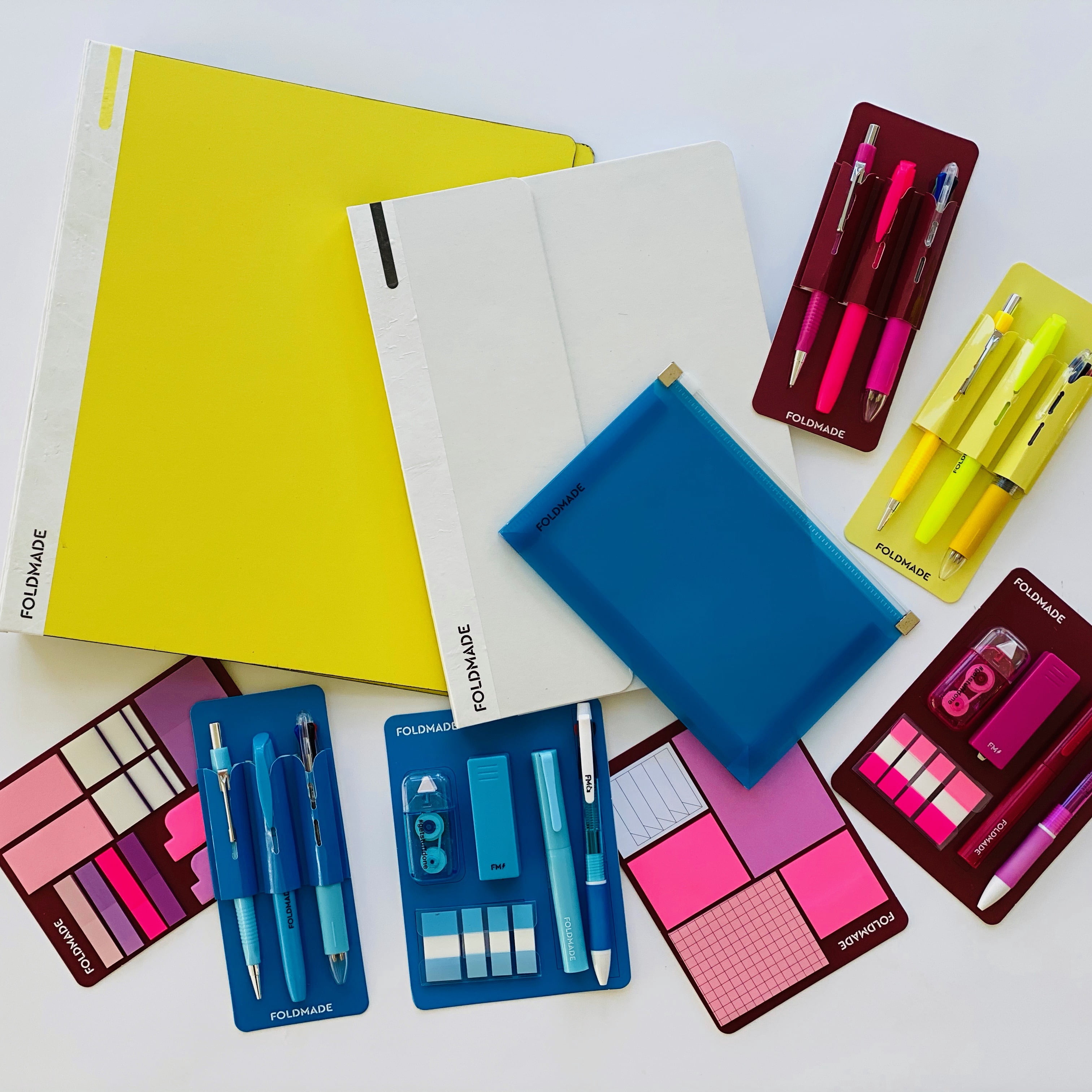 Foldmade Writing Set 2 Pack - Peel-N-Stick Pen Set, Lemon Yellow