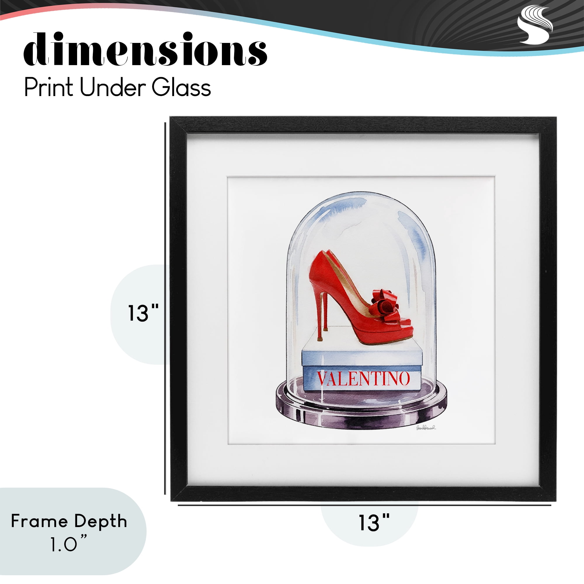 Stupell Industries Red Heels in Bell Jar Black Framed Print Under Glass, design by Amanda Greenwood