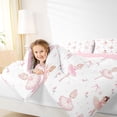 thumbnail image 3 of Castle Fairy Cute Ballet Dance Girl King Size Comforter Sets 3pcs,Cute Floral Bow Pattern Comforters King Size,Pink,Pink Reversible,1 Comforter and 2 Pillowcases, 3 of 6