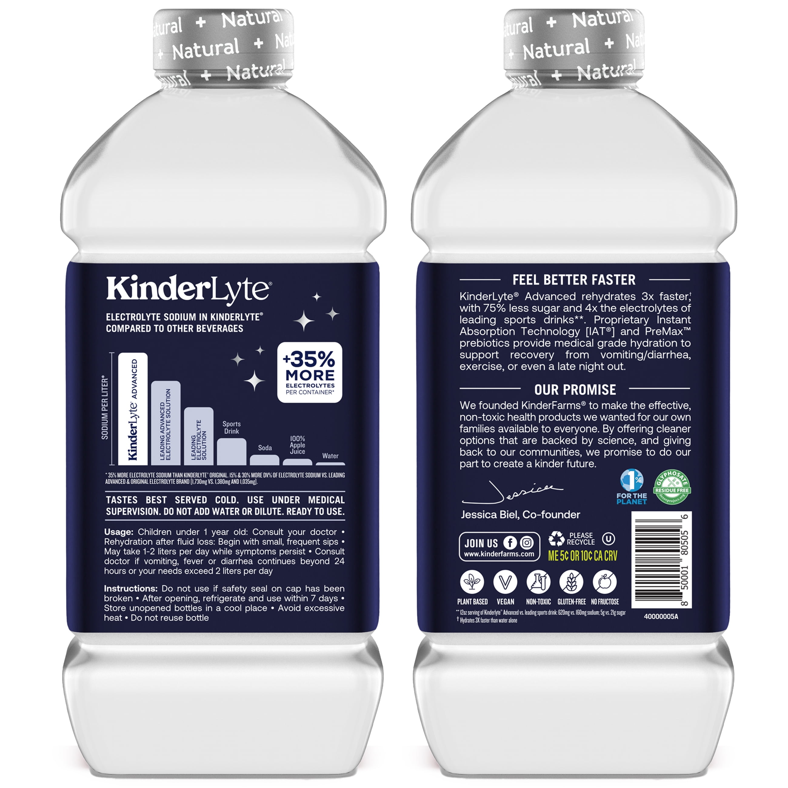 Kinderfarms KinderLyte Electrolyte Solution Drink for Kids & Adults, Coconut Lime, 33.8 fl oz Bottle