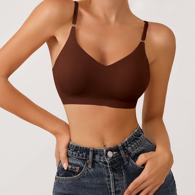 Womens Comfort Lightly Lined Wireless Triangle Bralette Bra