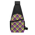 thumbnail image 3 of Disketp Sling Backpack,Multipurpose Crossbody Shoulder Bag Travel Hiking Daypack-Mardi Gras Plaid, 3 of 6