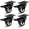 thumbnail image 1 of Set of 4 Swivel Casters 2"/50mm, Furniture Casters, Wheels with Brake, Industrial Plates Wheel for Furniture, Heavy Duty 420kg Caster (Black), 1 of 5