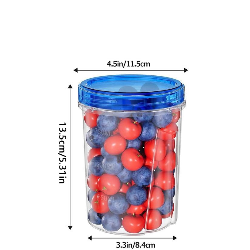 Round Plastic Food Storage Container Set, Airtight Leak-Proof Meal Prep Box, Microwave Freezer Fridge Safe for Food Storage and Kitchen Organization