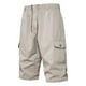 thumbnail image 5 of pstuiky Pantalones cortos casuales para hombre, Pantalones cortos cargo cómodos con cintura elástica y bolsillos a la moda para hombre, de verano, informales, lisos, 5 of 7