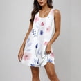 thumbnail image 2 of Colorful Beach Casual for Ladies Fall Summer Sleeveless Vneck Spandex Floral Print Midi Knee High Loose Fit Hawaiian Tropical Dresses Juniors 2025 Clothes L, 2 of 5