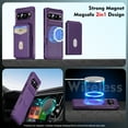thumbnail image 6 of for Google Pixel 7 Pro Phone Case Card Holder with Compatible with MagSafe Magnetic RFID Blocking PU Leather Flip Kickstand Detachable 2-in-1 Wallet Case For Google Pixel 7 Pro,Purple, 6 of 8