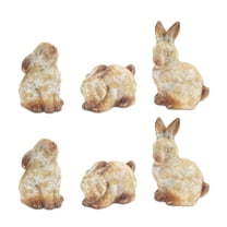 Maykoosh Weathered Terra Cotta Rabbit Garden Statue (Set Of 6)