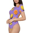 thumbnail image 2 of Naloa Yellow Lemon And Orange Women's Short-Sleeved Onesie, One-Piece Swimsuit for Parties, dates, clubs - Large, 2 of 9