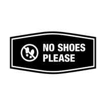 Signs ByLITA Fancy No Shoes Please Graphic Indoors Decoration Sign (Black) - Medium