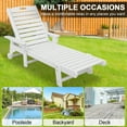 thumbnail image 4 of Chaise Lounge for Outdoor, Patio Lounge Chairs with Adjustable Backrest, All Weather Recliner Poly Lumber Lounges Bed for Poolside, Porch, Patio, 4 of 9
