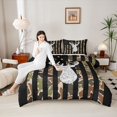 thumbnail image 4 of Homewish Jungle Reindeer Print Full Size Comforter Sets, Camouflage American Flag Bedding Comforter Set, Rustic Hunting Reversible Bedding Sets, Microfiber Bedroom Decor, 3-Piece, 4 of 8