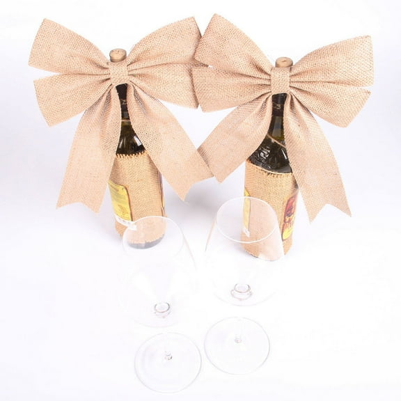 PTOOTP Beige Bowknot Party Decorations 2 Pieces Bow Knot Decor for Birthday Wedding Baby Shower