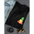 thumbnail image 3 of Pocket Pineapple Apple Watermelon Graphic Women Black T-Shirt, Female Small, 3 of 4